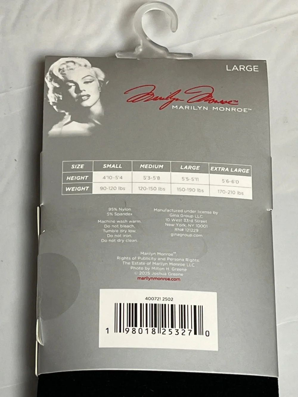 Marilyn Monroe Opaque Tights Black Large L NWT Hosiery